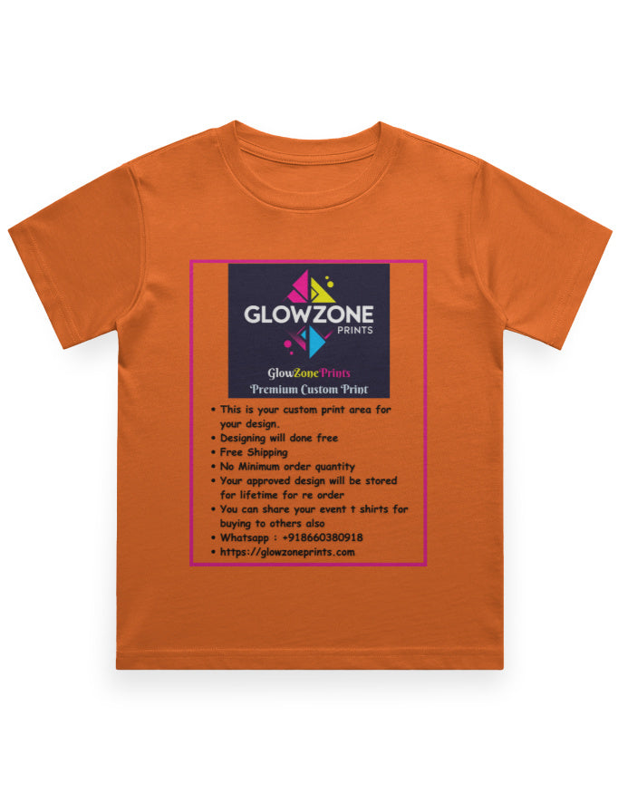 Boy's Crew Neck T-Shirt | UC21 (Custom Print)-2 Orange GlowZonePrints