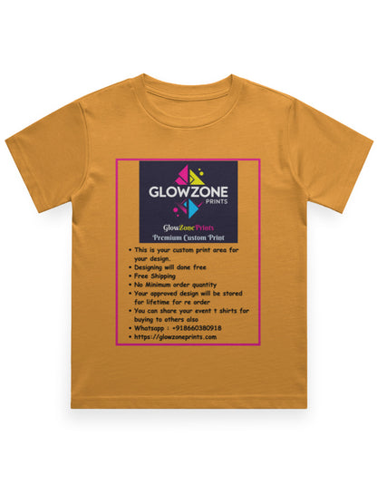 Boy's Crew Neck T-Shirt | UC21 (Custom Print)-2 Golden Yellow GlowZonePrints