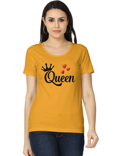 Women's Classic T-Shirt - Queen - Embroidery Edition Golden Yellow GlowZonePrints