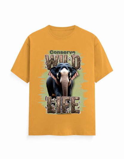 Unisex Classic Crew T-Shirt – Conserve Wild Life Golden Yellow GlowZonePrints