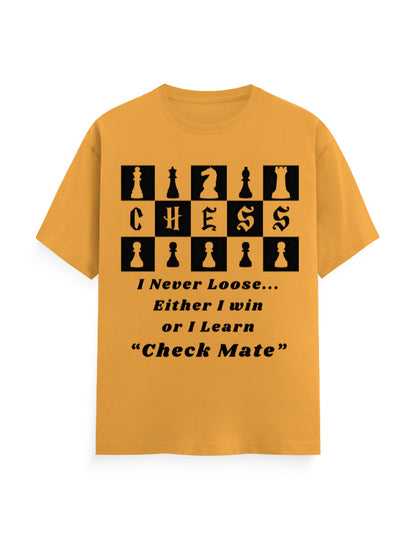Unisex Classic Crew T-Shirt – Chess (Black Edition) Golden Yellow GlowZonePrints