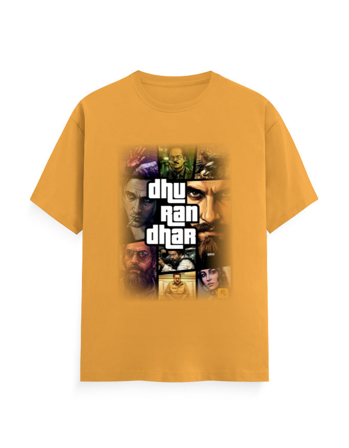Unisex Crew T-Shirt – Dhurandhar(C) Golden Yellow GlowZonePrints