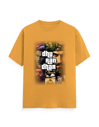 Unisex Crew T-Shirt – Dhurandhar(C) Golden Yellow GlowZonePrints