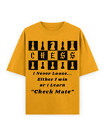 Unisex Oversized Classic T-Shirt – Chess (Black Edition) Golden Yellow GlowZonePrints
