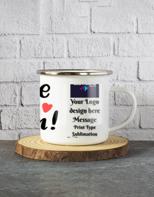 White Enamel Mugs | 325ml (Custom Print) Custom 350 ml GlowZonePrints