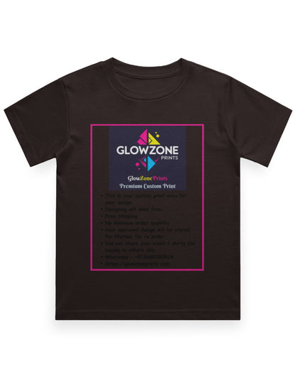 Boy's Crew Neck T-Shirt | UC21 (Custom Print)-2 Coffee Brown GlowZonePrints