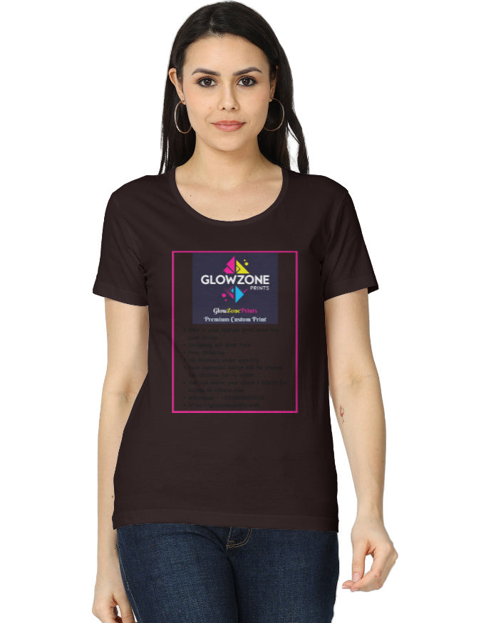 Women's Classic T-Shirt | (Custom Print) -2 Coffee Brown GlowZonePrints