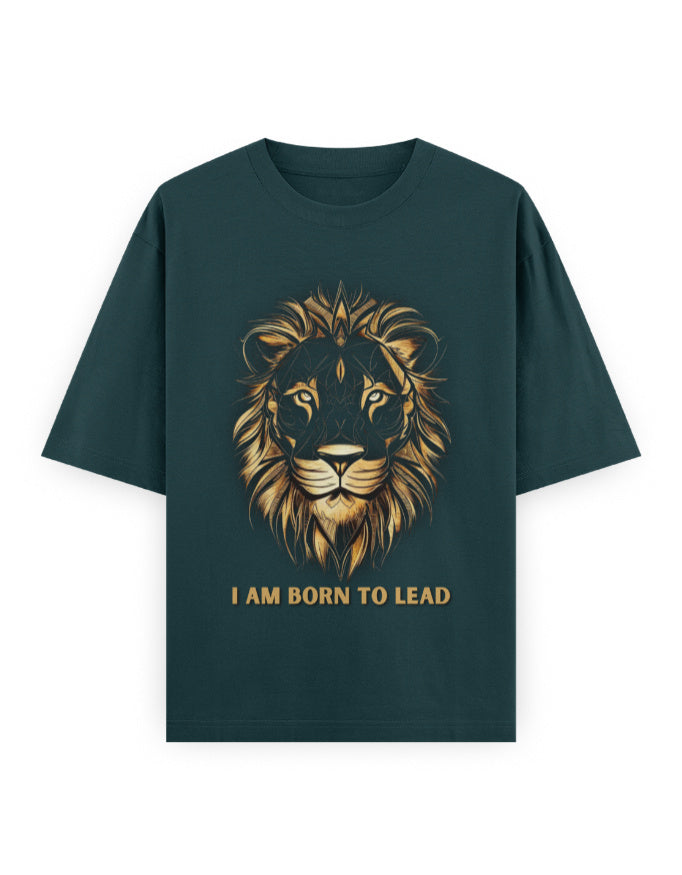 Unisex Oversized Classic T-Shirt Lion | UC22 Petrol Blue GlowZonePrints