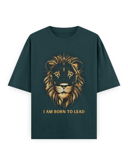 Unisex Oversized Classic T-Shirt Lion | UC22 Petrol Blue GlowZonePrints