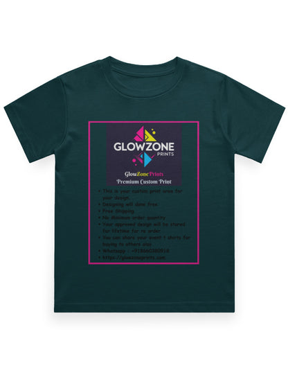 Boy's Crew Neck T-Shirt | UC21 (Custom Print)-2 Petrol Blue GlowZonePrints