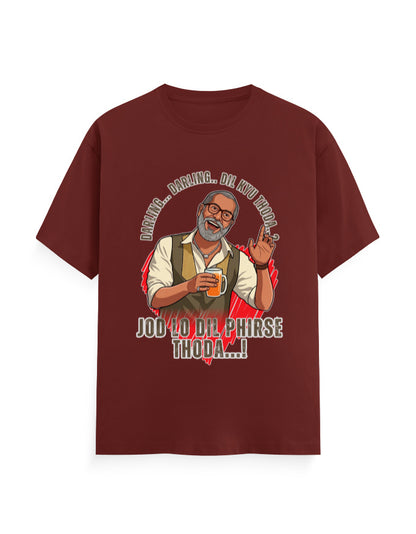 Unisex Classic Crew T-Shirt – Darling Darling Dil Kyu Thoda.? Brick Red GlowZonePrints