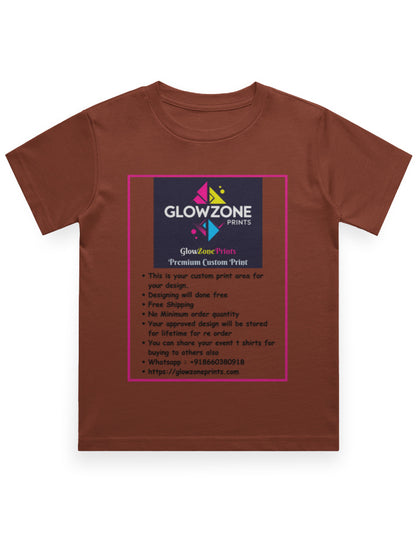 Boy's Crew Neck T-Shirt | UC21 (Custom Print)-2 Brick Red GlowZonePrints