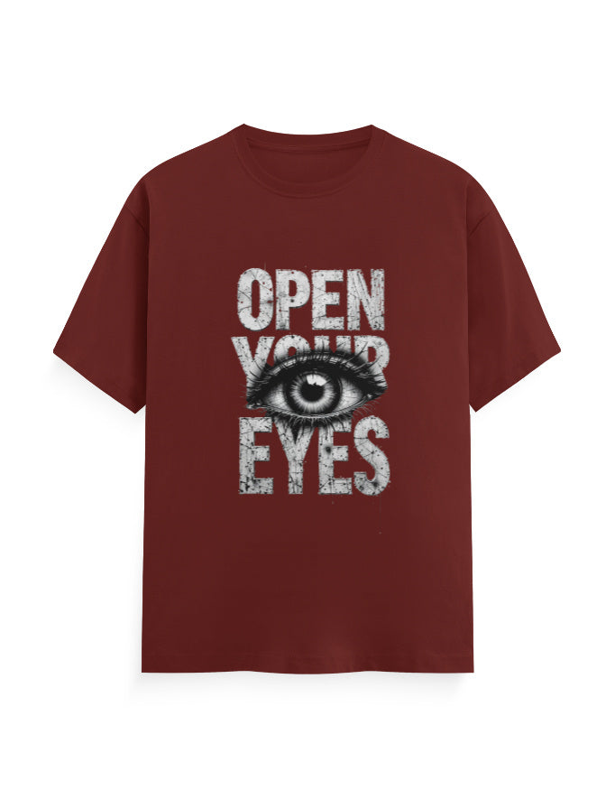 Open Your Eyes T Shirt Brick Red GlowZonePrints