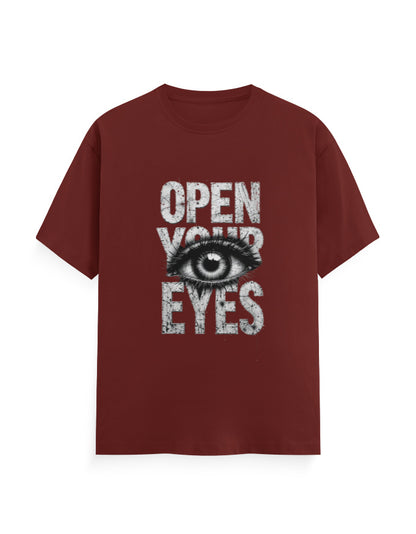 Open Your Eyes T Shirt Brick Red GlowZonePrints