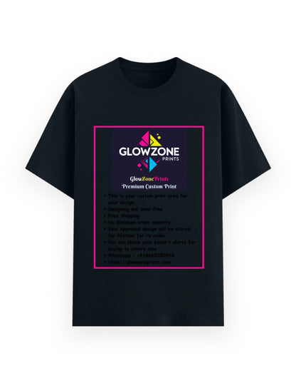 Unisex Basic T-Shirt | UB73 (Custom Print) Navy Blue GlowZonePrints