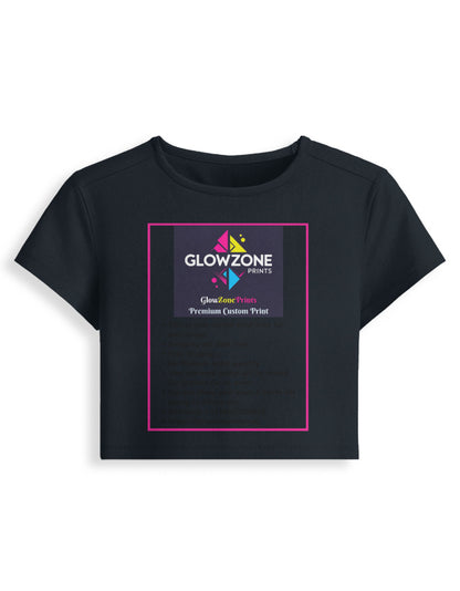 Female Premium Baby Tee | FT47 (Custom Print) Navy Blue GlowZonePrints