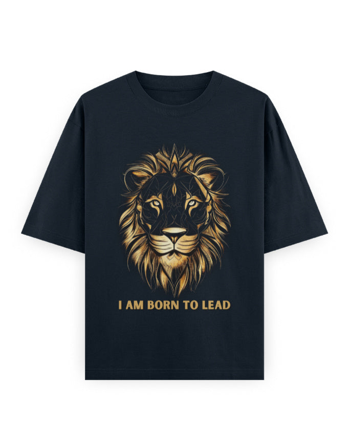 Unisex Oversized Classic T-Shirt Lion | UC22 Navy Blue GlowZonePrints