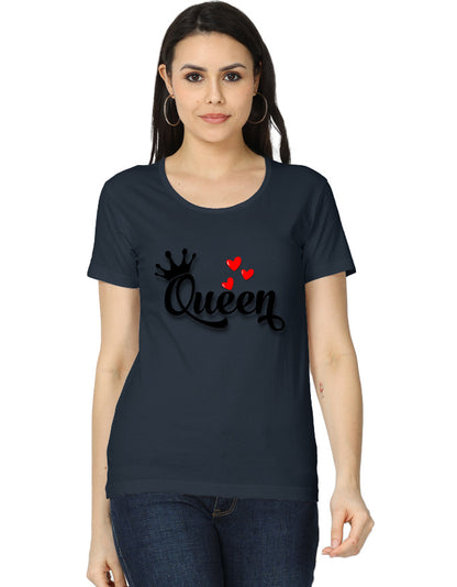 Women's Classic T-Shirt - Queen Navy Blue GlowZonePrints