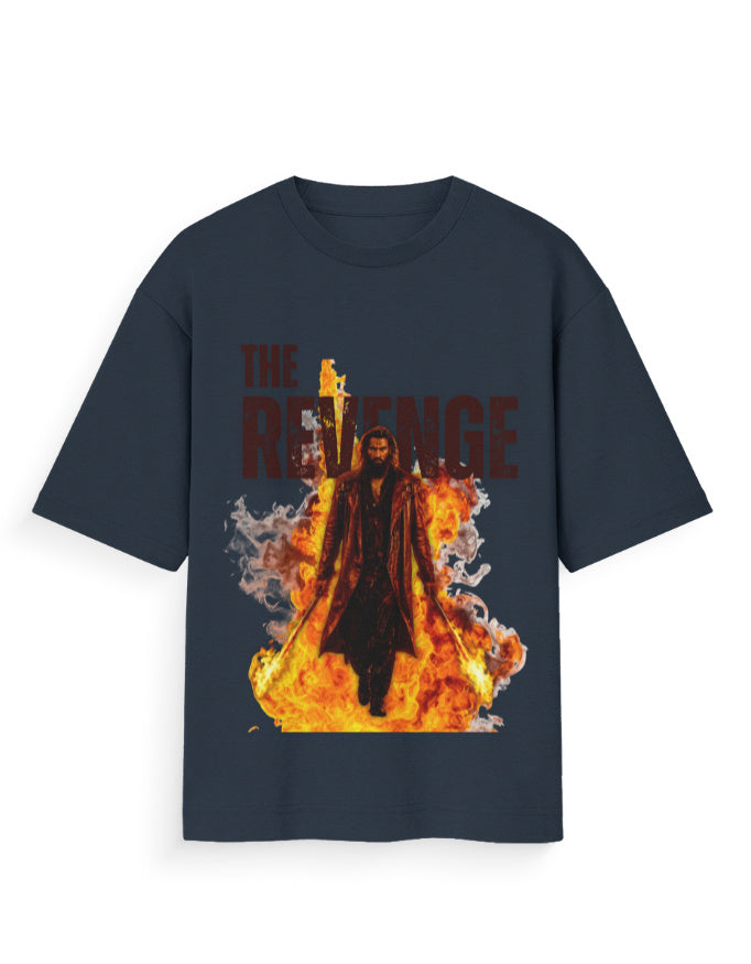 Unisex Oversized Standard T-Shirt – Dhurandhar - Revenge Navy Blue GlowZonePrints
