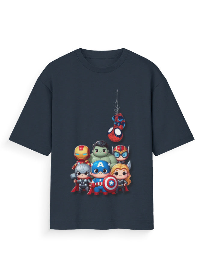 Unisex Standard T-Shirt - Cute Avengers Navy Blue GlowZonePrints
