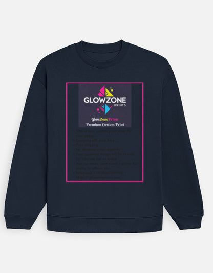 Unisex Oversized Sweatshirt | UH35 (Custom Print) Navy Blue GlowZonePrints