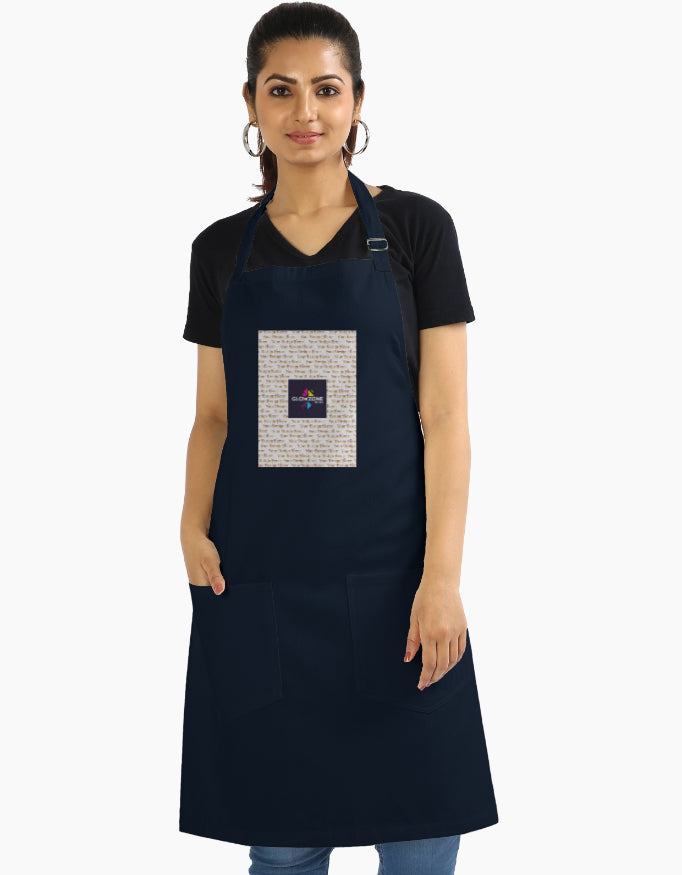 Kitchen Apron (Custom Print) Navy Blue - Custom Standard GlowZonePrints