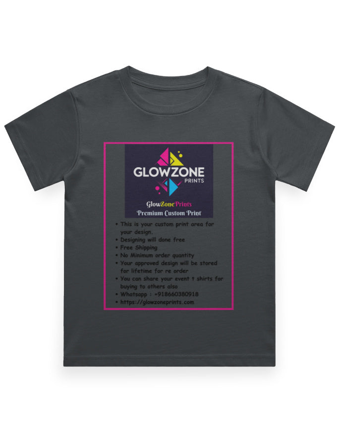 Boy's Crew Neck T-Shirt | UC21 (Custom Print)-2 Steel Grey GlowZonePrints