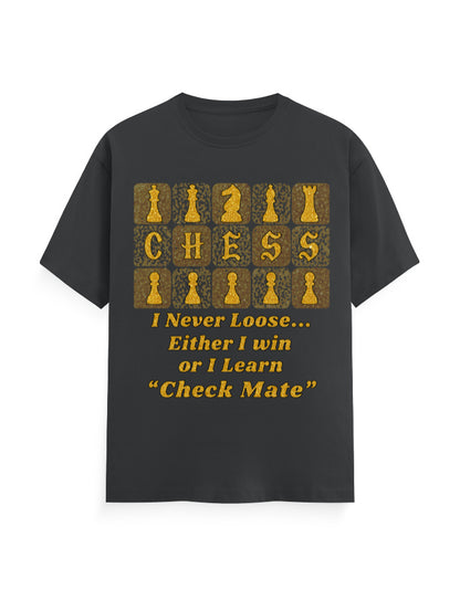 Unisex Classic Crew T-Shirt – Chess (Gold Edition) Steel Grey GlowZonePrints