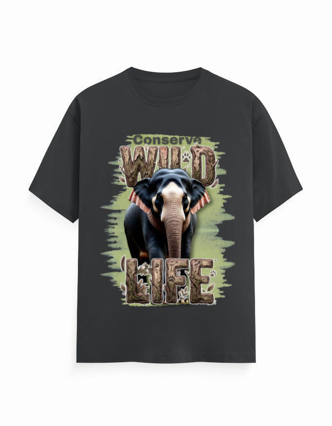 Unisex Classic Crew T-Shirt – Conserve Wild Life Steel Grey GlowZonePrints