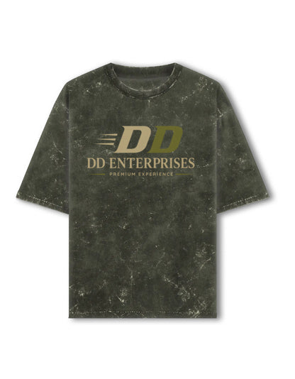 Acid Washed Oversized Tee - DD Enterprises Olive Green Generic