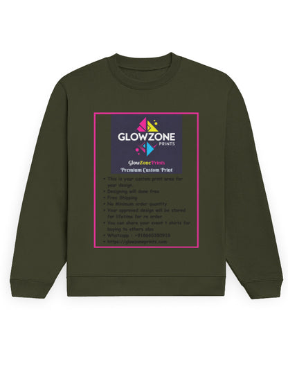 Unisex Sweatshirt | UH26 (Custom Print) Olive Green GlowZonePrints