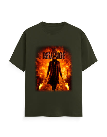 Unisex Crew T-Shirt – Dhurandhar - Revenge Olive Green GlowZonePrints