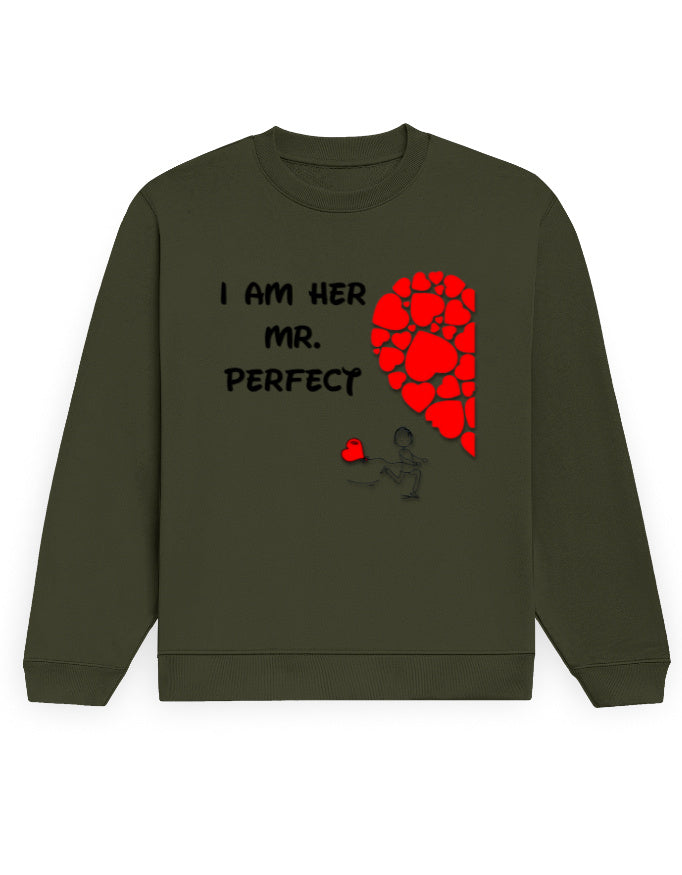 Unisex Sweatshirt - Mr Perfect Olive Green GlowZonePrints