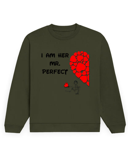 Unisex Sweatshirt - Mr Perfect Olive Green GlowZonePrints