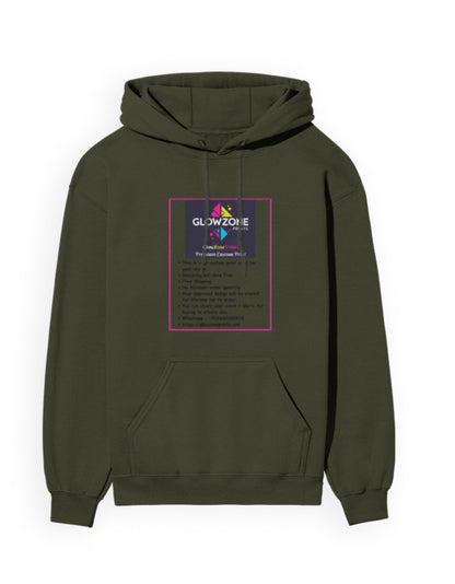 Unisex Hoodie | UH24 (Custom Print) Olive Green GlowZonePrints