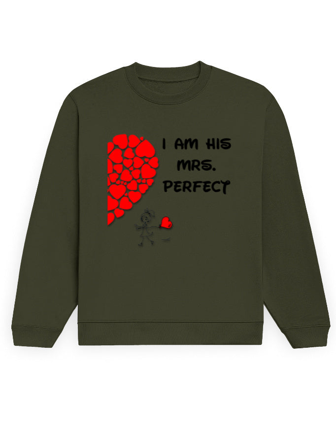 Unisex Sweatshirt - Mrs Perfect Olive Green GlowZonePrints