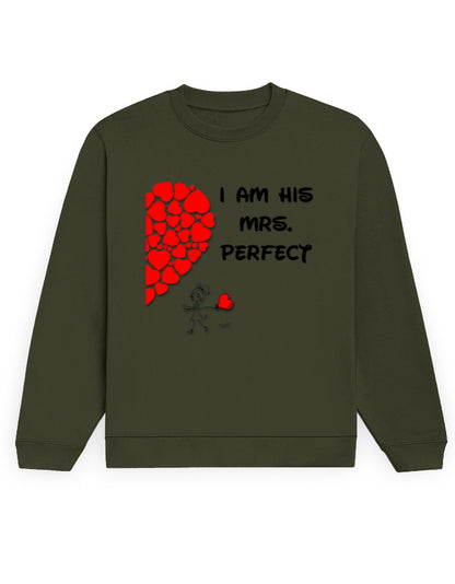 Unisex Sweatshirt - Mrs Perfect Olive Green GlowZonePrints