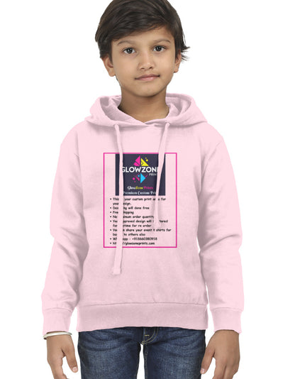 Kids Hoodie | UH24 (Custom Print) Baby Pink GlowZonePrints