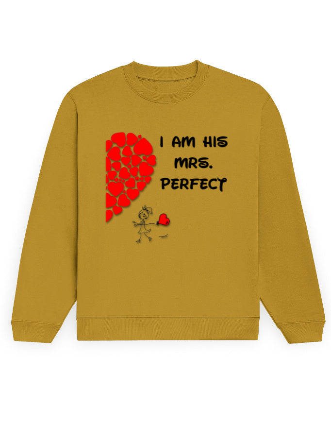 Unisex Sweatshirt - Mrs Perfect Mustard Yellow GlowZonePrints