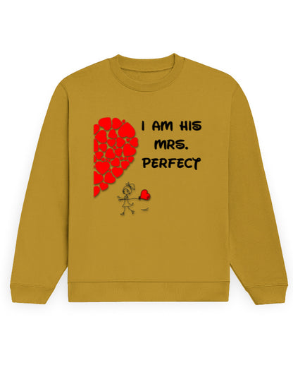 Unisex Sweatshirt - Mrs Perfect Mustard Yellow GlowZonePrints