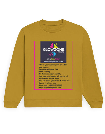 Unisex Sweatshirt | UH26 (Custom Print) Mustard Yellow GlowZonePrints