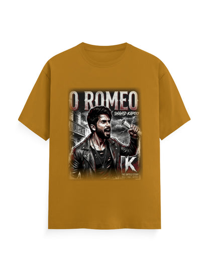 Unisex Classic Crew T-Shirt - O Romeo-Retro Mustard Yellow GlowZonePrints
