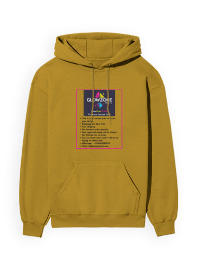 Unisex Hoodie | UH24 (Custom Print) Mustard Yellow GlowZonePrints