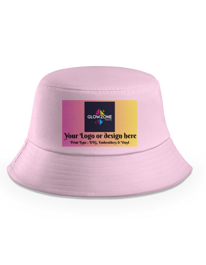 Unisex Classic Bucket Hat | BH35 (Custom Print) Light Baby Pink Standard GlowZonePrints