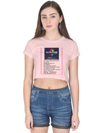 Female Crop Top | FC39 (Custom Print) Light Baby Pink GlowZonePrints