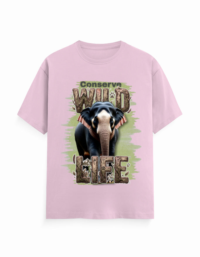 Unisex Classic Crew T-Shirt – Conserve Wild Life Light Baby Pink GlowZonePrints