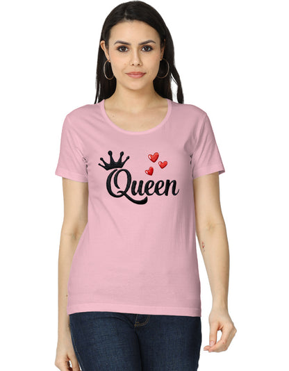 Women's Classic T-Shirt - Queen - Embroidery Edition Light Baby Pink GlowZonePrints