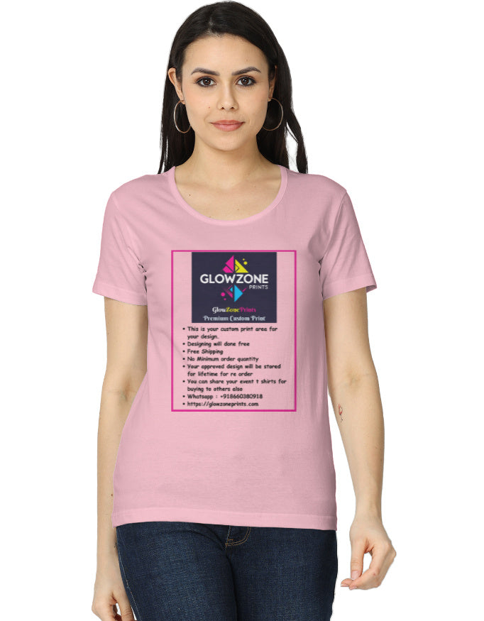 Women's Classic T-Shirt | (Custom Print) -2 Light Baby Pink GlowZonePrints