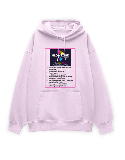 Unisex Oversized Hoodie | UH32 (Custom Print) Light Baby Pink GlowZonePrints