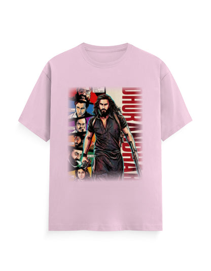Unisex Crew T-Shirt - Dhurandhar(B) Light Baby Pink GlowZonePrints